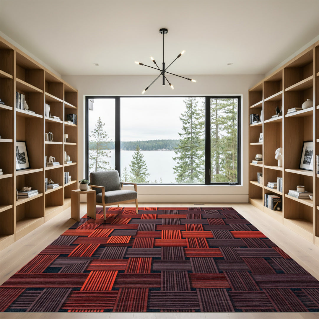 Woven Crimson Brown Texture Rug