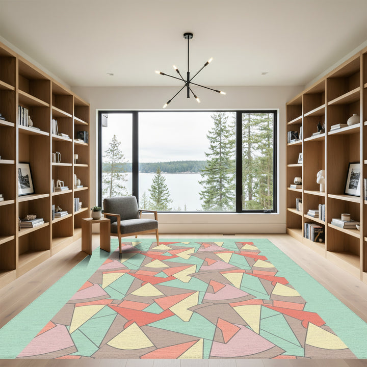 Soft Pastel Geometric Montage Rug