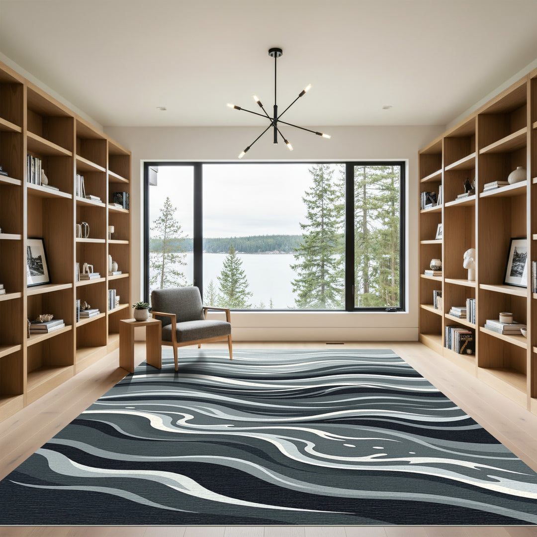 Monochromatic Abstract Wave Rug