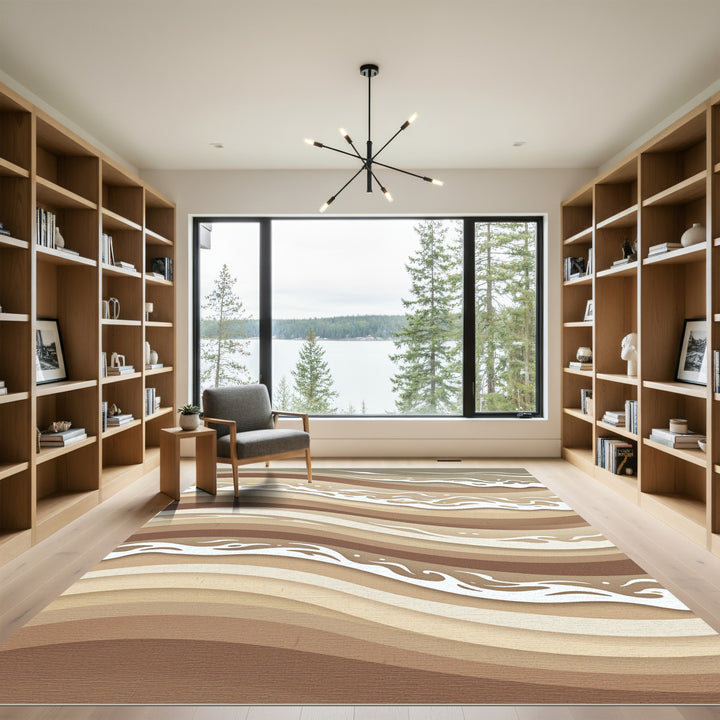 Wavy Sand Dune Abstract Area Rug