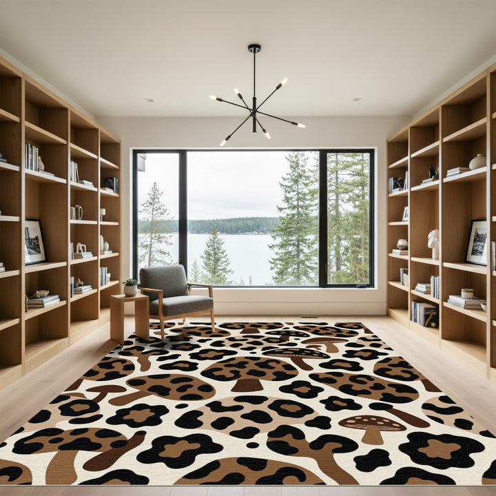 Leopard Mushroom Boho Rug