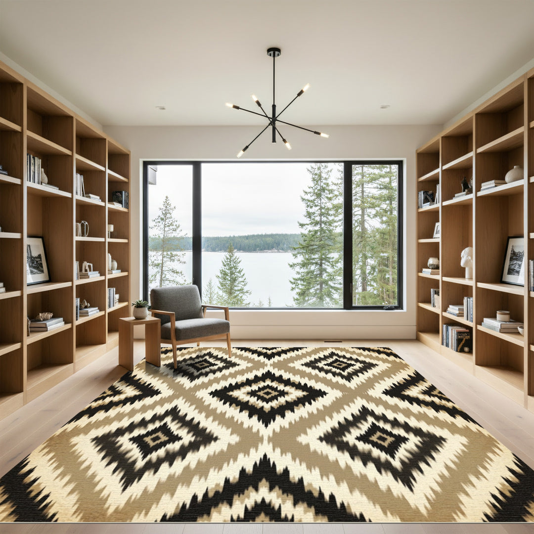 Geometric Tawny Diamond Rug