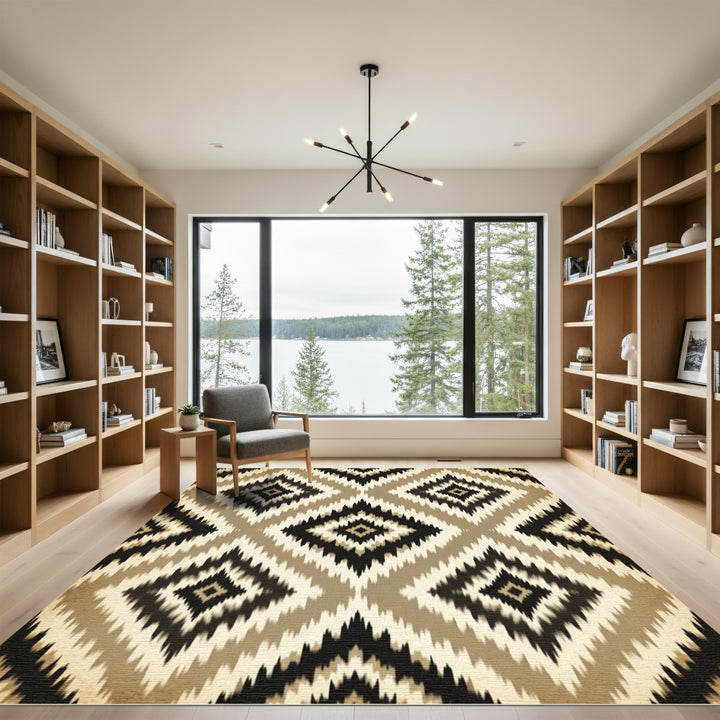 Geometric Tawny Diamond Rug