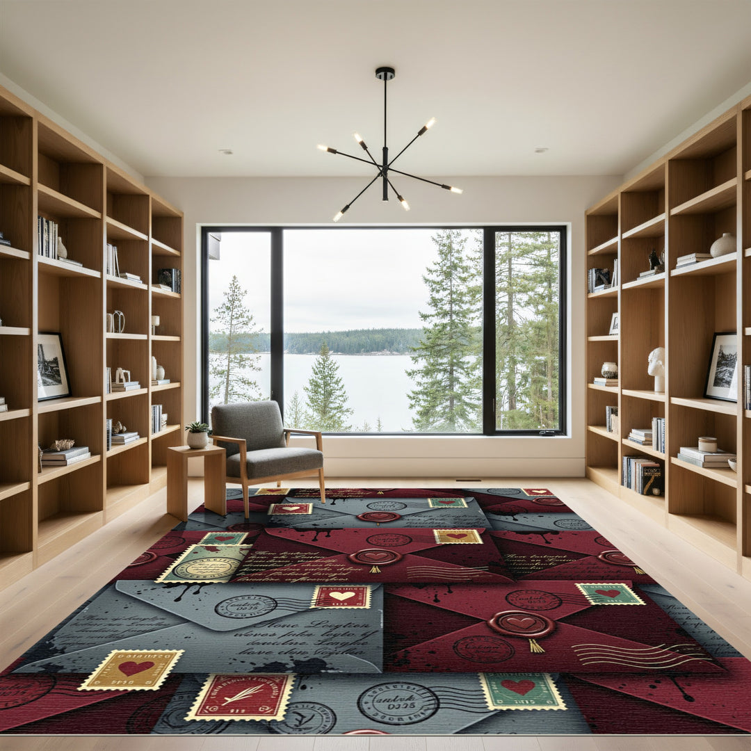 Crimson Heart Wax Seal Envelopes Rug