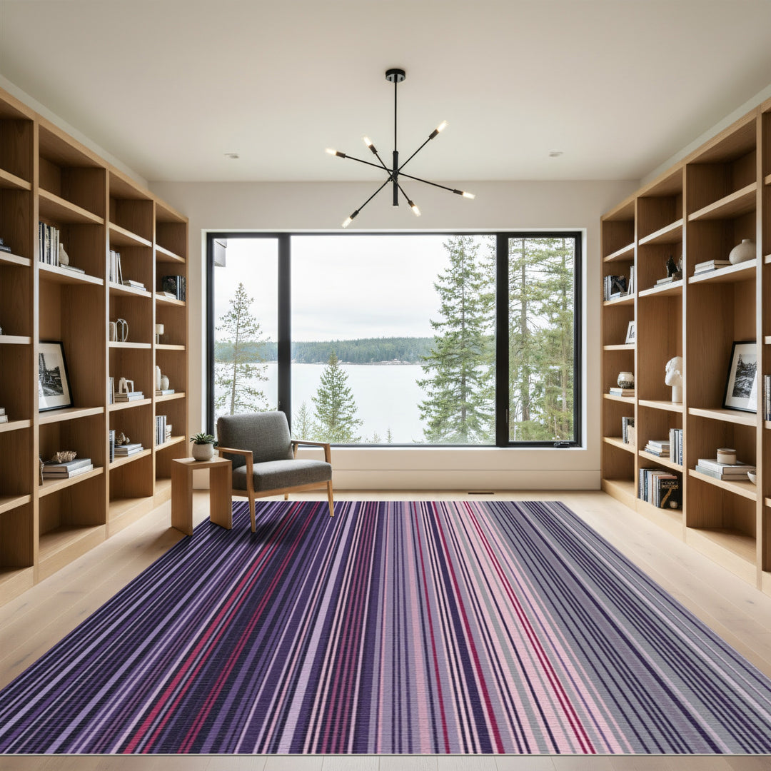 Vertical Abstract Striped Linear Rug