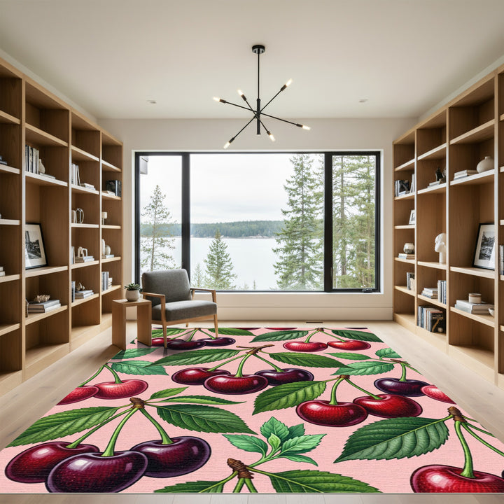 Red Cherry Branch Garden Rug