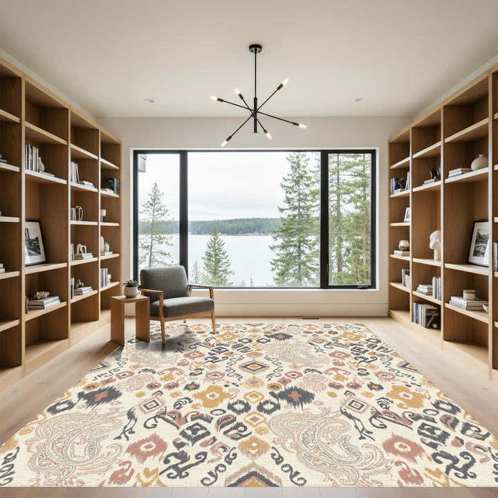 Earthy Boho Paisley Medallion Mix Rug