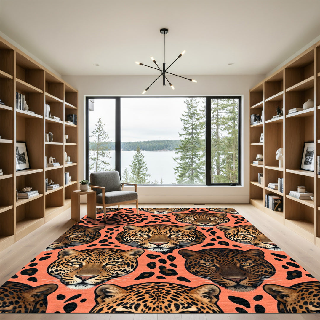 Leopard Heads Coral Spots Rug