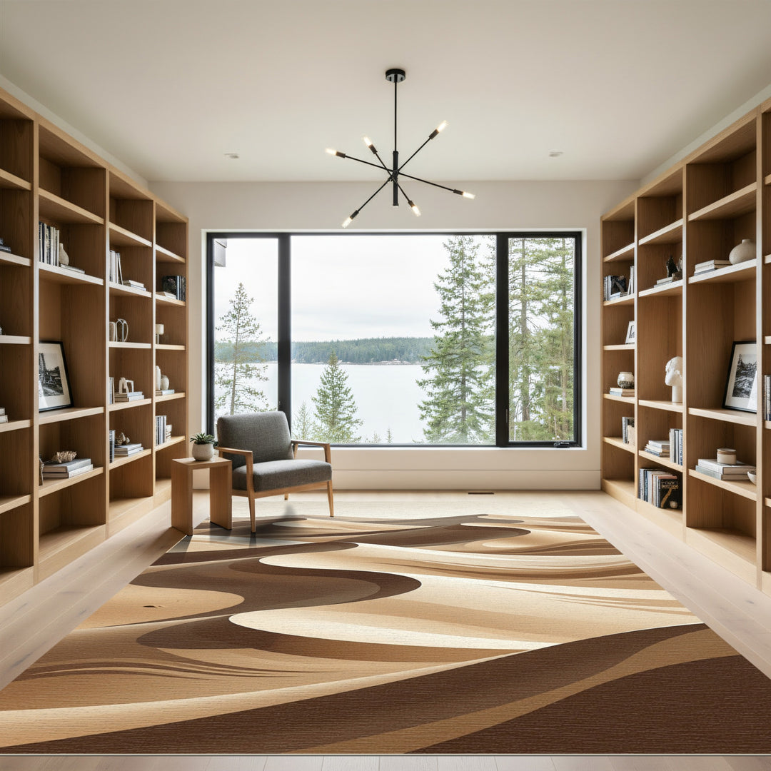 Earthy Dune Waves Landscape Rug