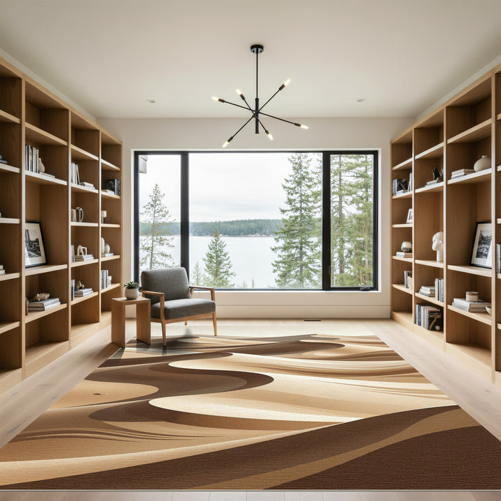 Earthy Dune Waves Landscape Rug