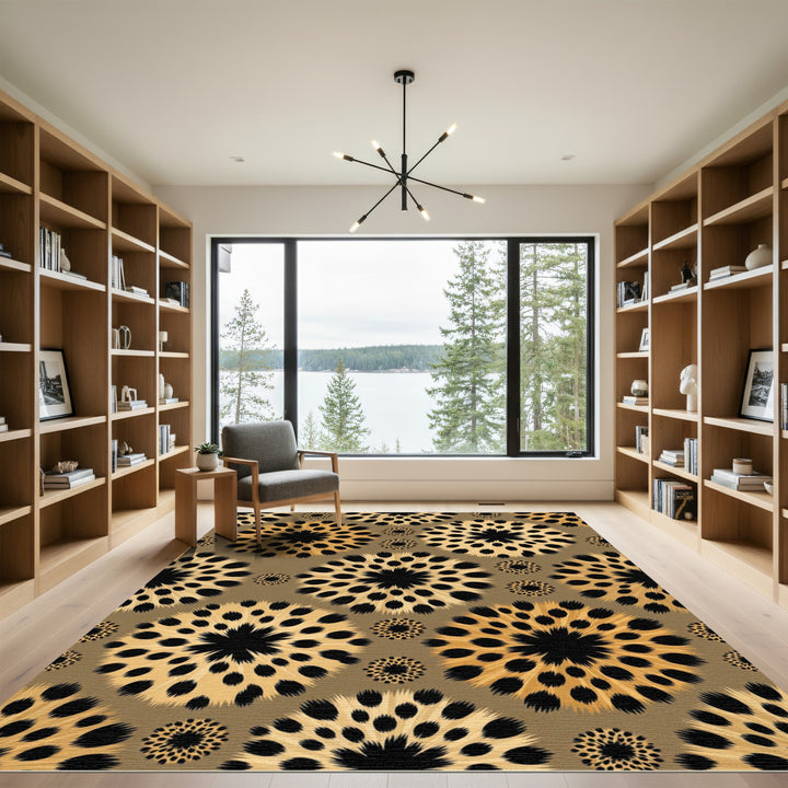 Golden Spotted Sunburst Rug