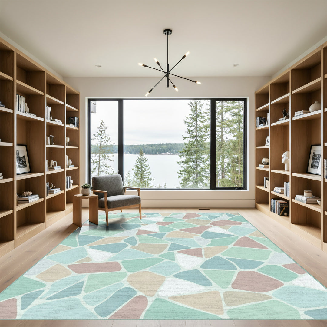Pastel Geometric Terrazzo Inspired Rug