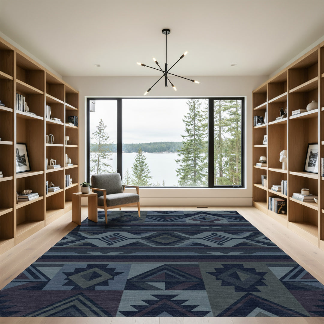 Navajo Inspired Geometric Diamond Stripes Rug