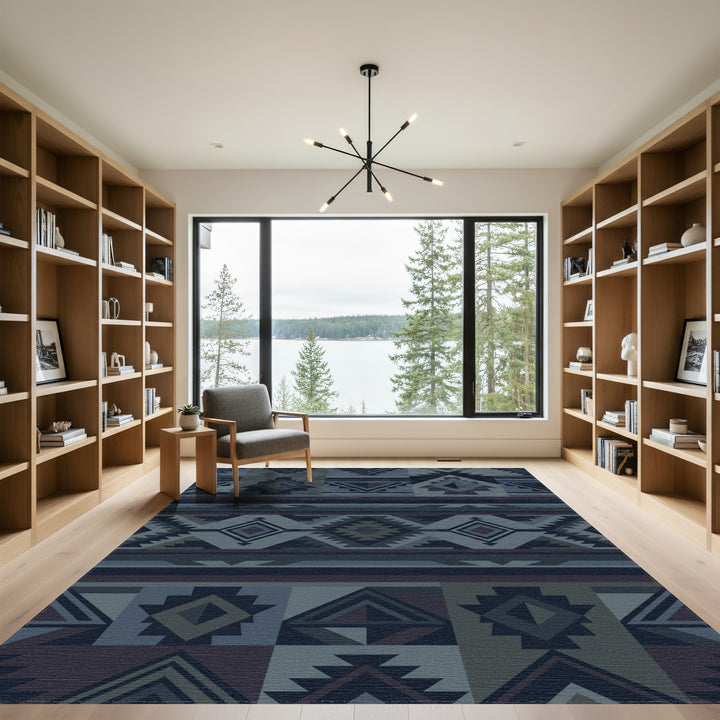 Navajo Inspired Geometric Diamond Stripes Rug