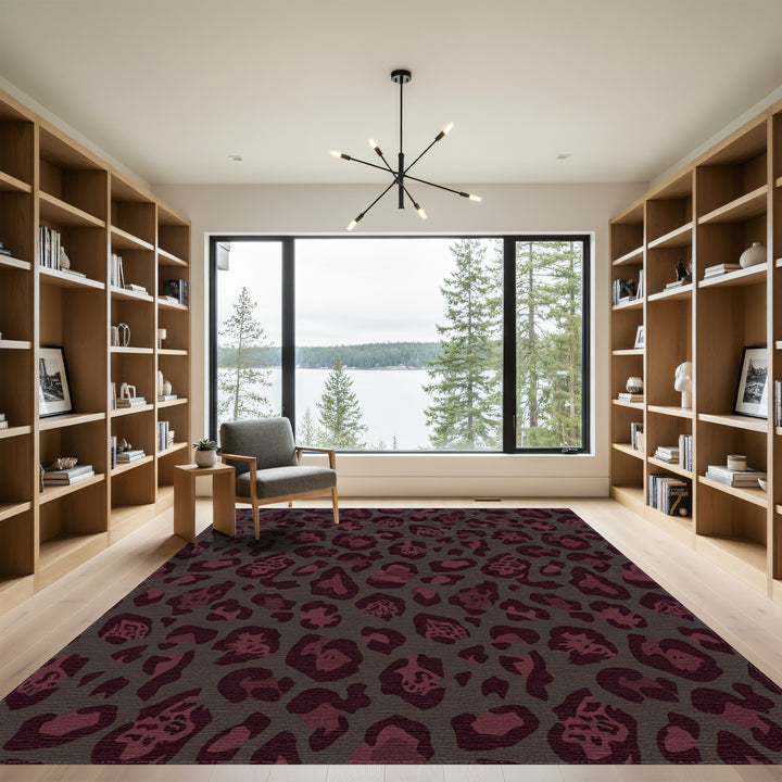 Deep Burgundy Leopard Spot Rug