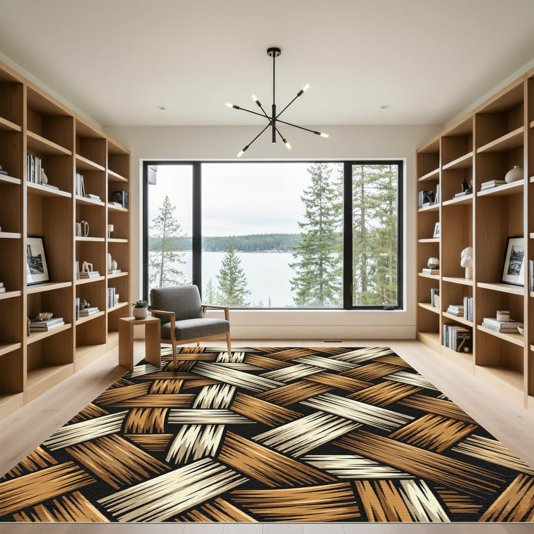 Natural Woven Texture Intertwined Strands Rug