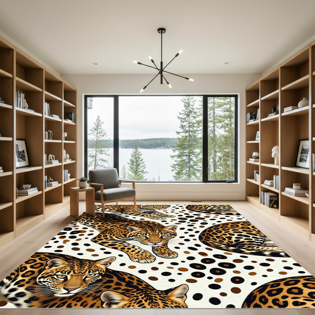 Expansive Jaguar Spots Abstract Rug