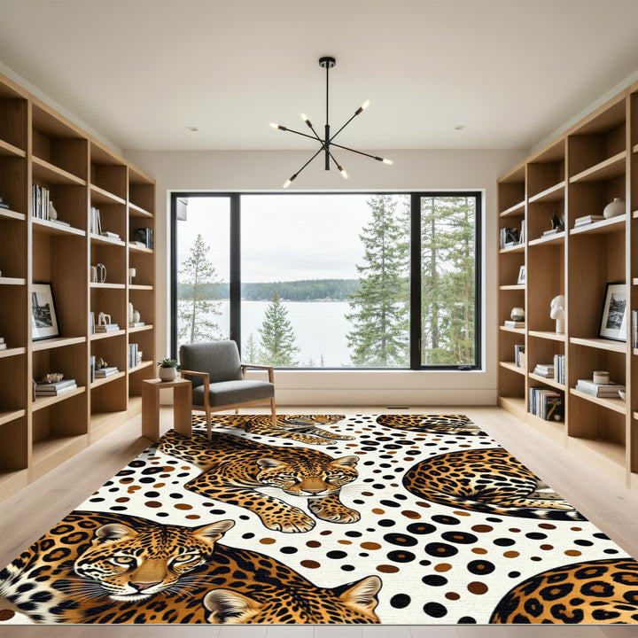 Expansive Jaguar Spots Abstract Rug