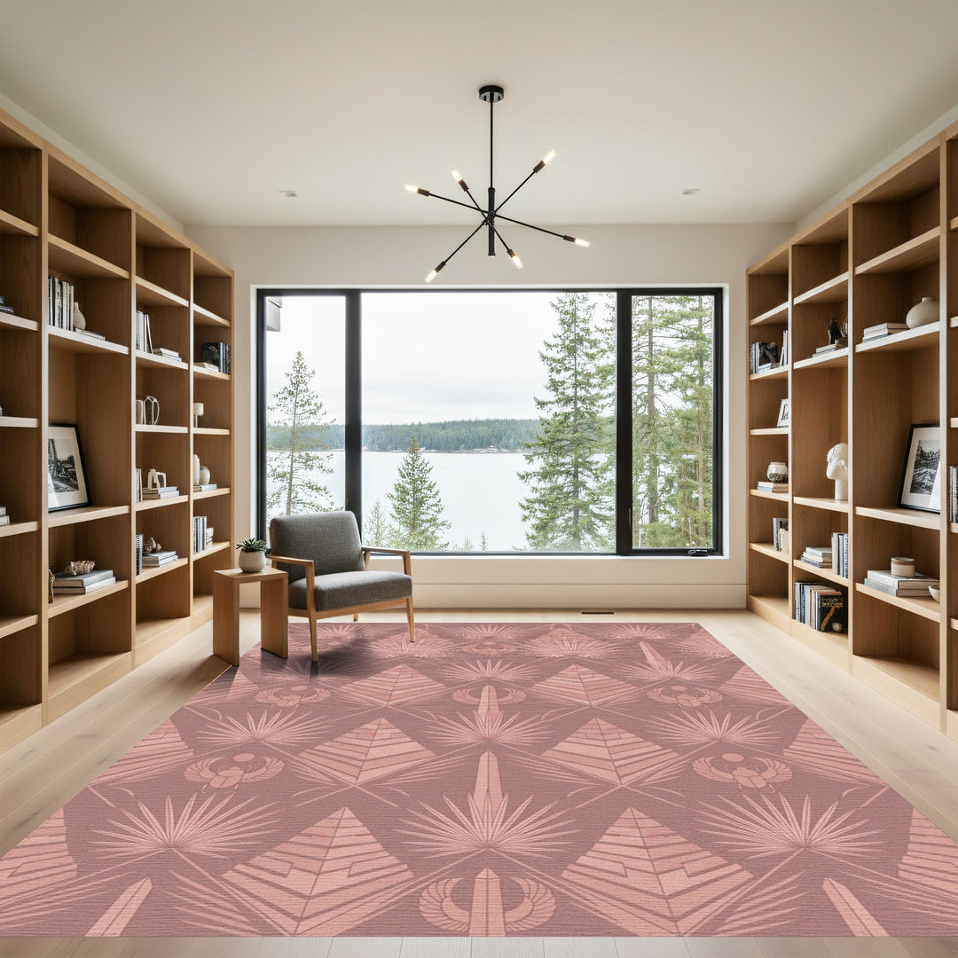 Rose Gold Egyptian Pyramid Scarab Palm Rug