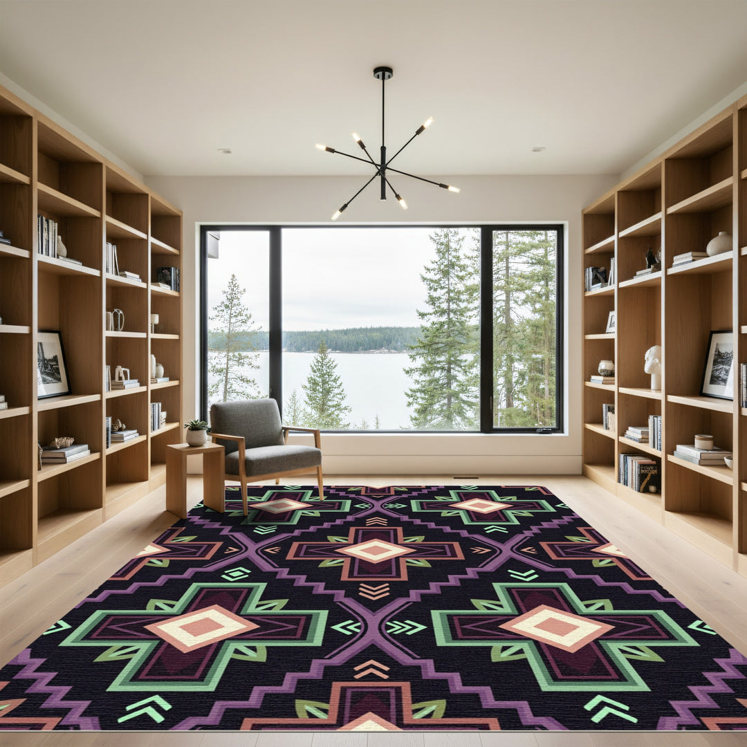 Southwestern Geometric Diamond Medallion Rug