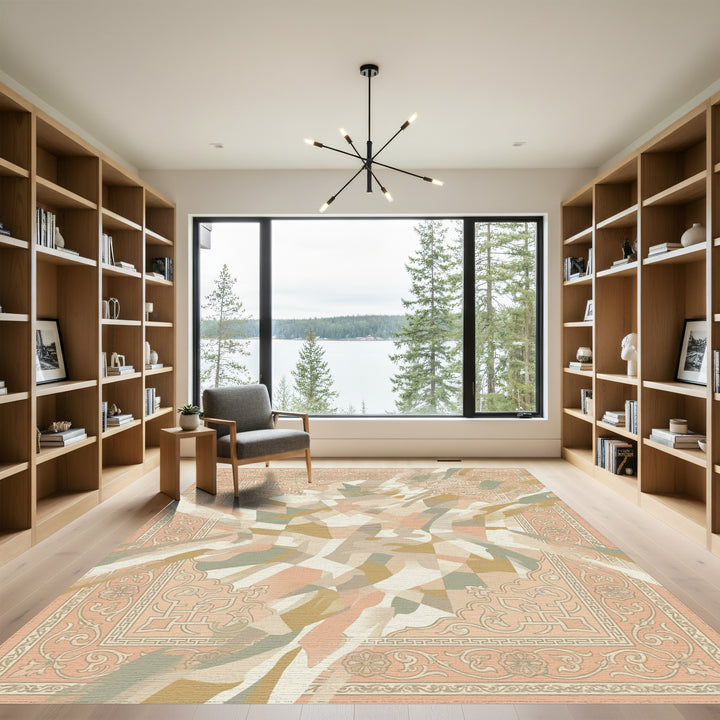 Pastel Abstract Medallion Texture Rug