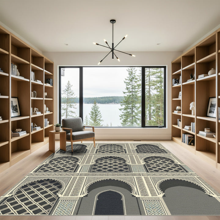 Islamic Archway Geometric Cream Rug