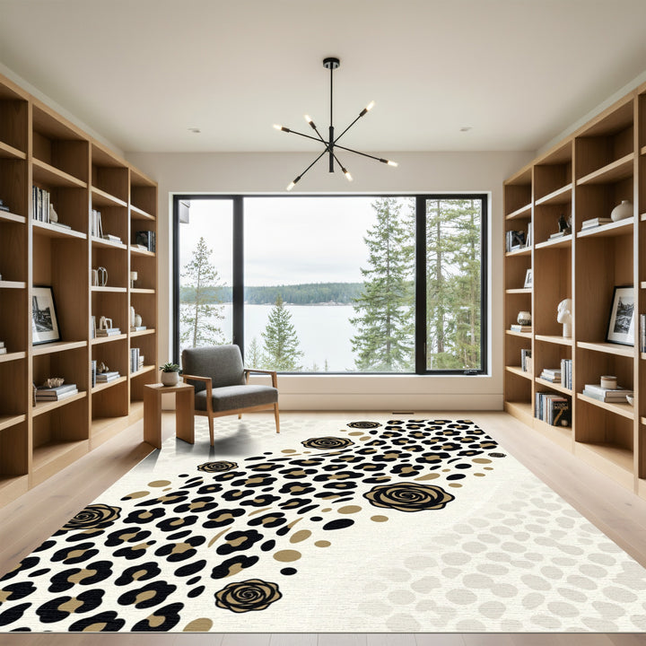 Leopard Rose Accent Rug