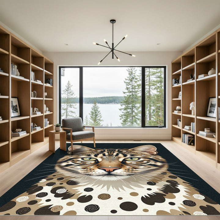 Whimsical Spotted Feline Rug