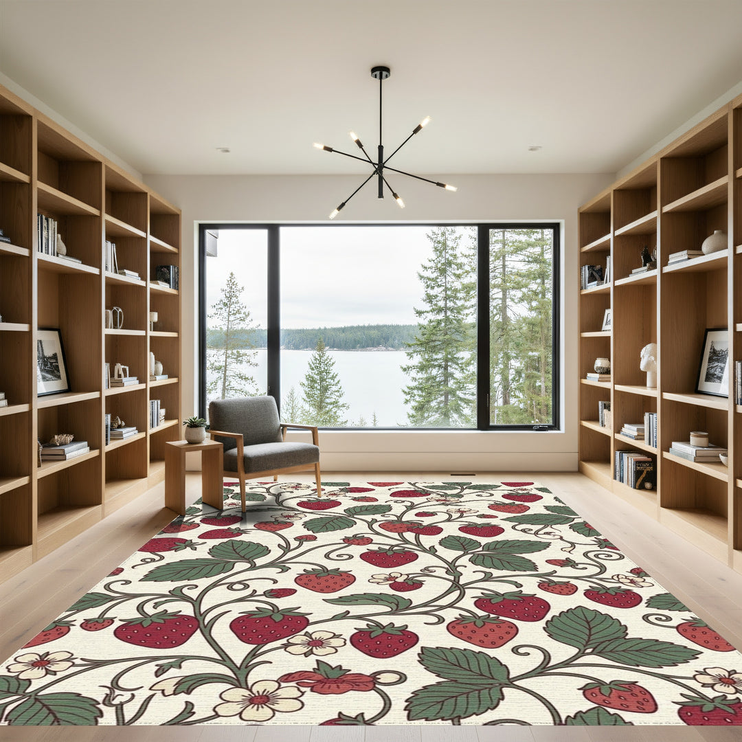 Vintage Strawberry Vine Floral Rug