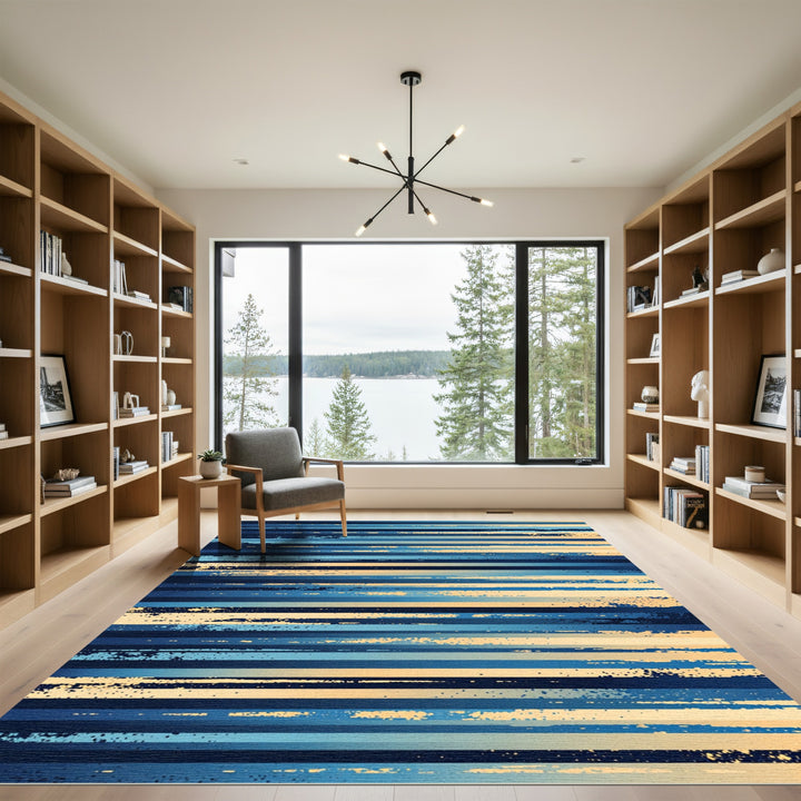 Coastal Gradient Horizontal Stripe Rug