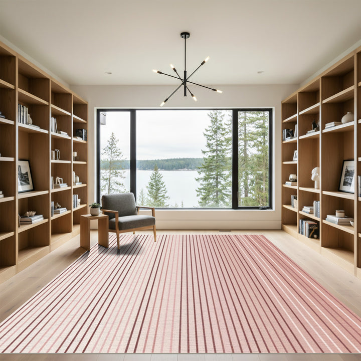 Rose Gold Vertical Stripe Rug