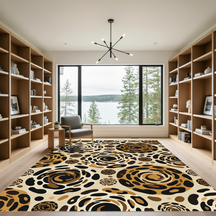 Leopard Swirl Beige Decorative Rug