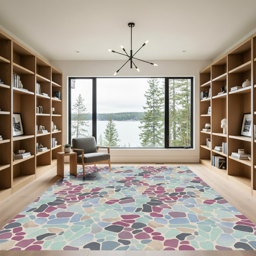 Abstract Stone Mosaic Color Mix Rug