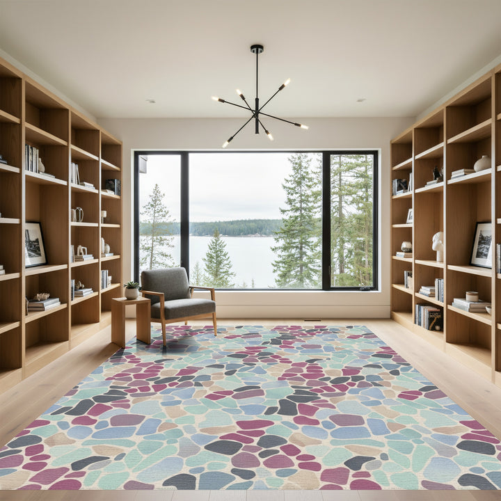 Abstract Stone Mosaic Color Mix Rug
