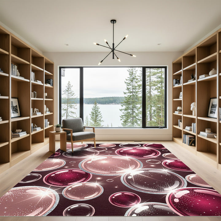 Sparkling Rose Gold Bubble Cluster Rug