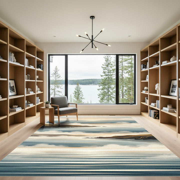 Coastal Horizon Abstract Landscape Rug