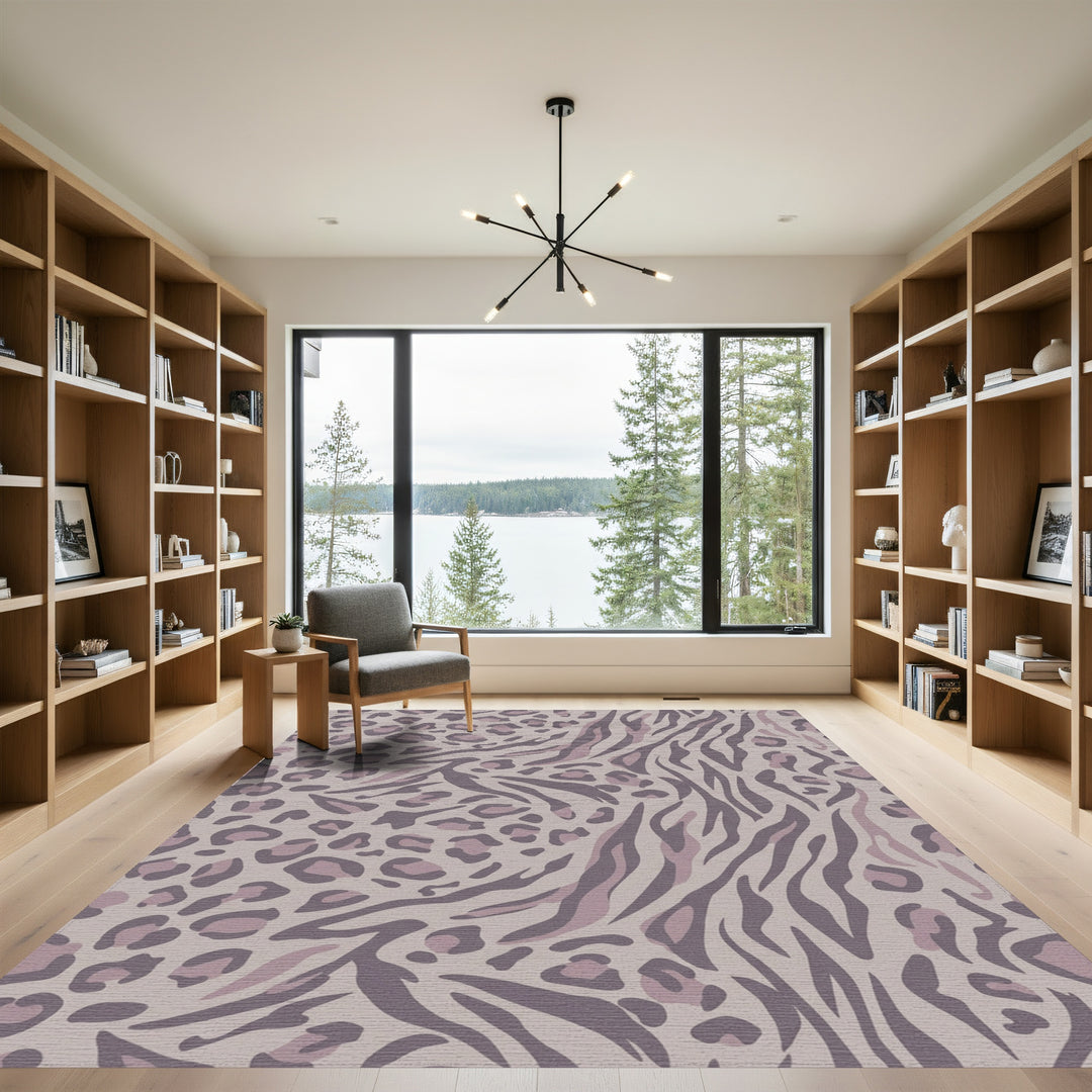 Tawny Leopard Stripe Combination Rug