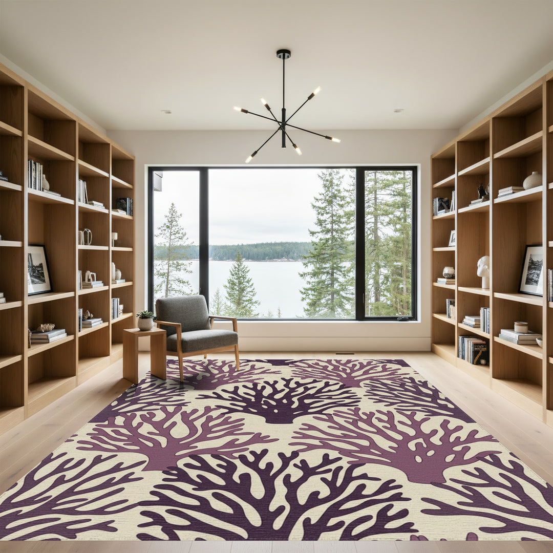 Purple Coral Branch Repeat Rug