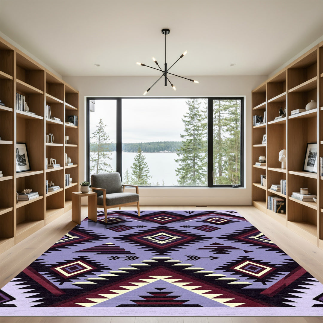 Purple Native American Diamond Navajo Rug