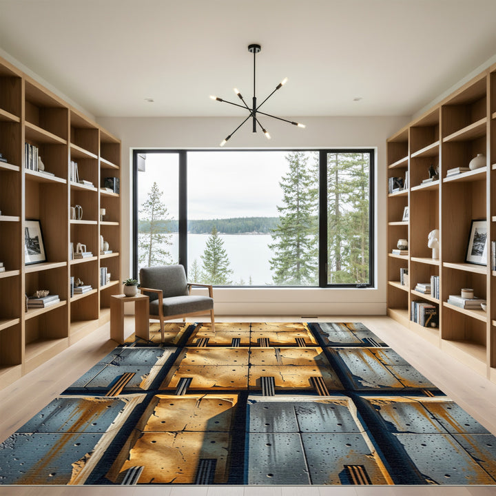 Industrial Concrete Blocks Texture Rug