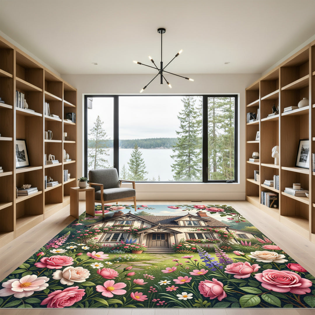 Charming Cottage Garden Rose Rug