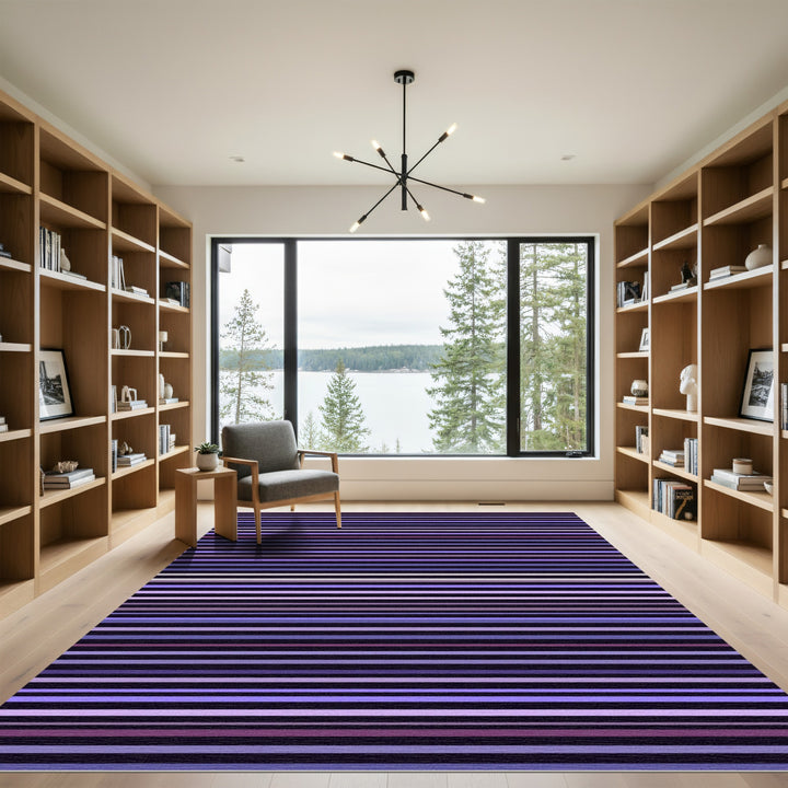 Modern Purple And Pink Stripes Rug
