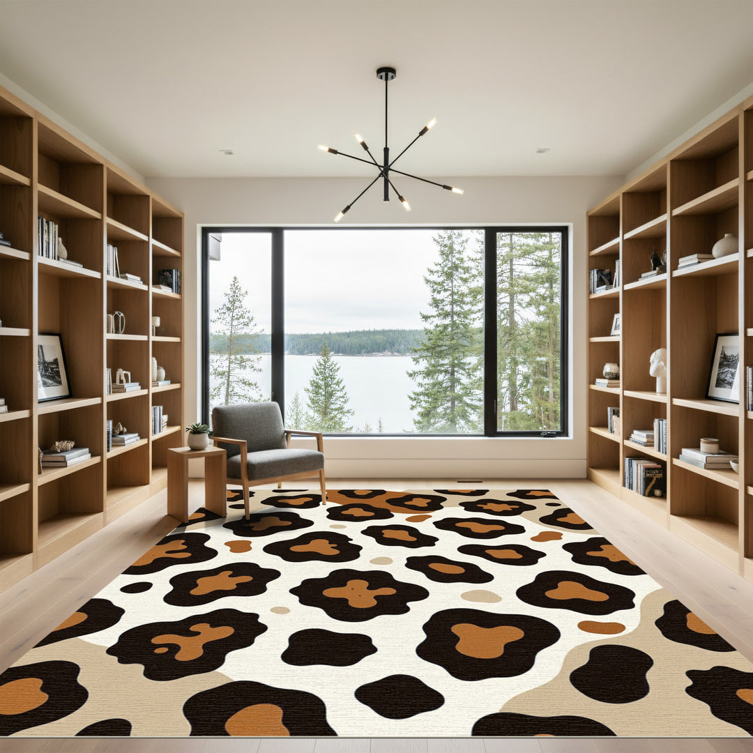 Brown Black Spots Abstract Spots Rug