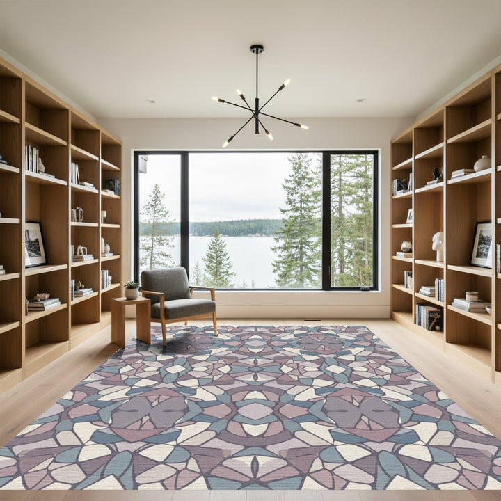 Muted Geometric Abstract Mosaic Rug
