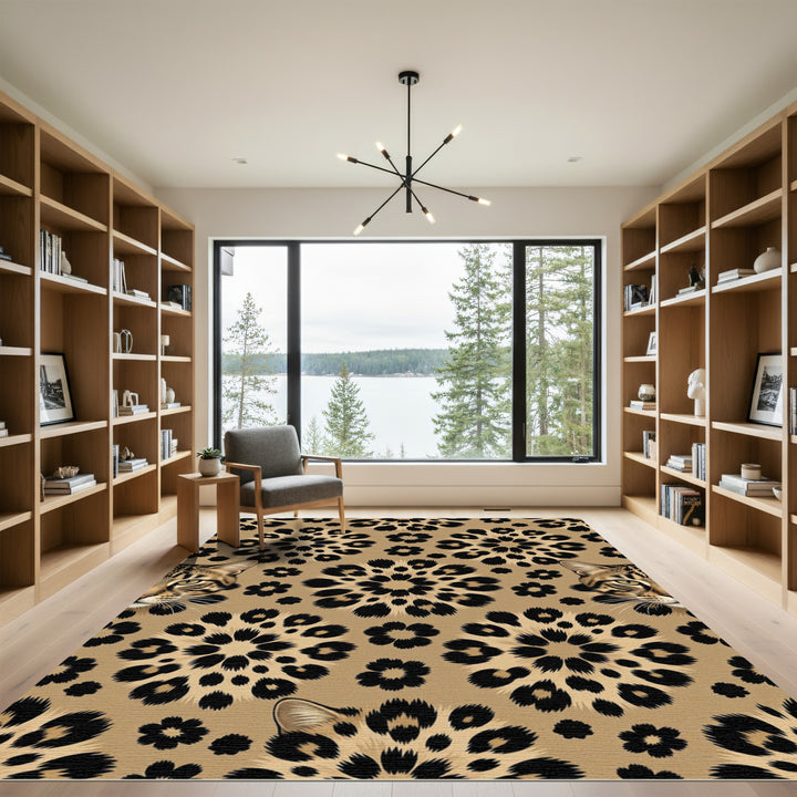 Wild Cat Floral Medallion Rug