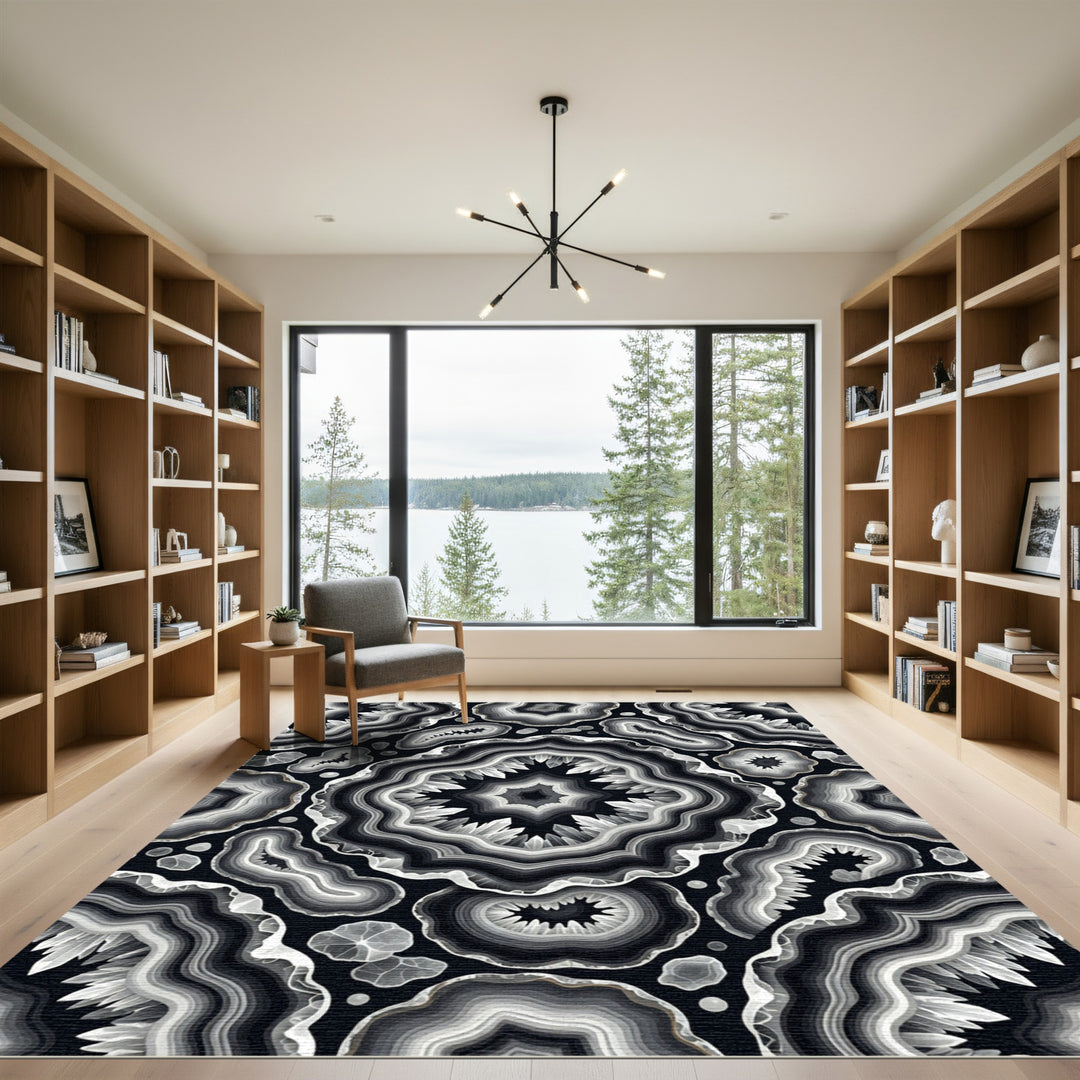 Monochromatic Agate Crystal Geode Rug