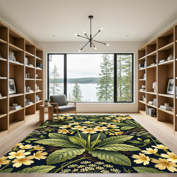 Golden Primrose Floral Garden Rug