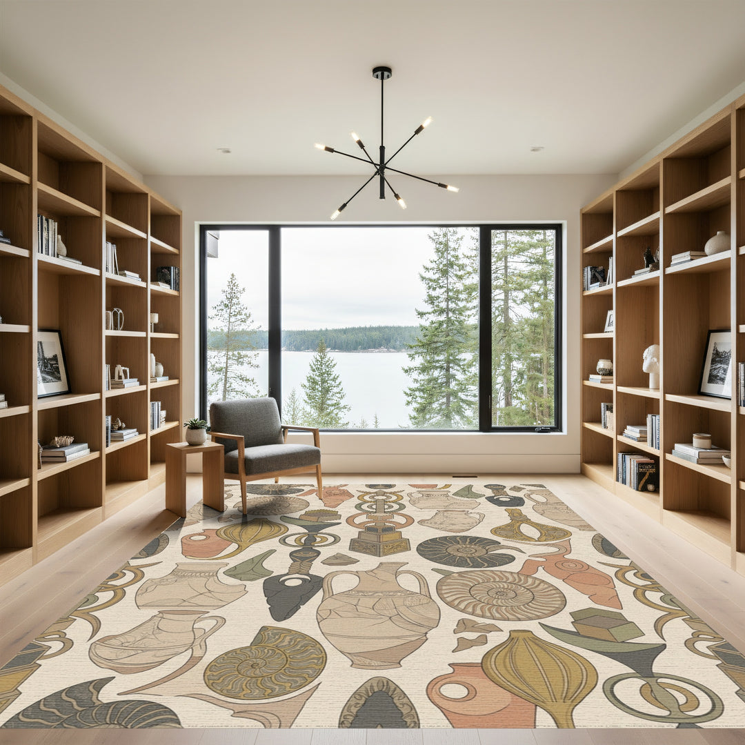 Ancient Artifacts Ceramic Amaranth Collection Rug