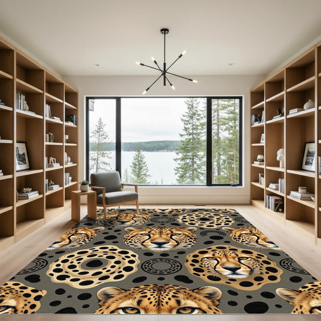 Cheetah Spots Abstract Round Rug