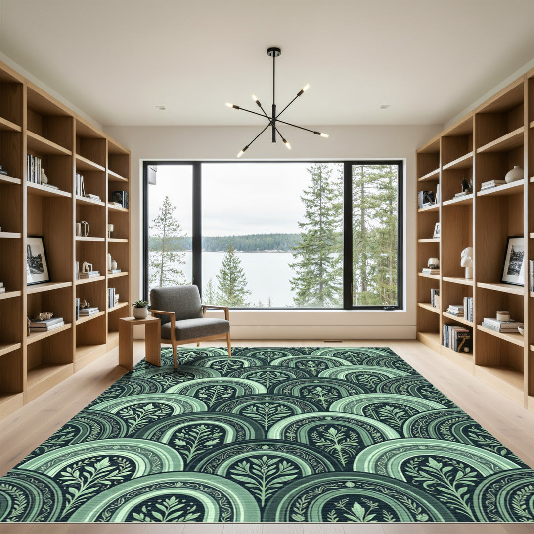 Sage Green Archway Foliage Rug